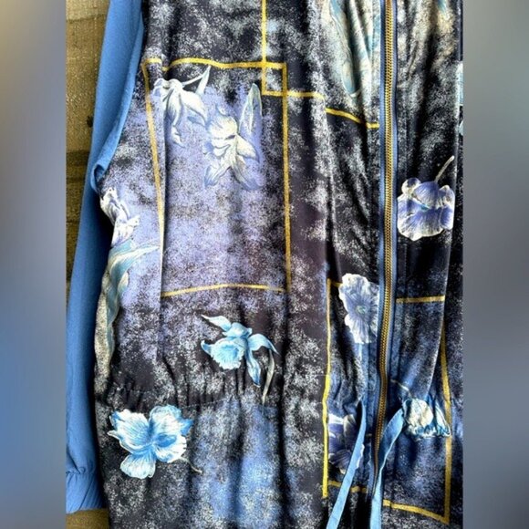 Sport Savvy Womens 2-Piece Loungewear Set with Floral Jacket/ Blue Pants Vintage - Picture 2 of 7